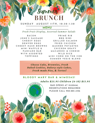 Summer Brunch Menu